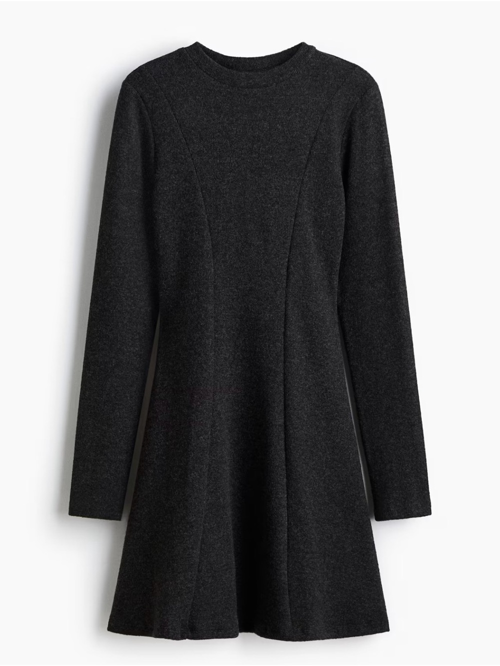 Women's Long-Sleeve Black Fit & Flare Dress